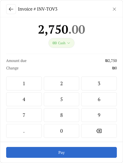 Payment keypad